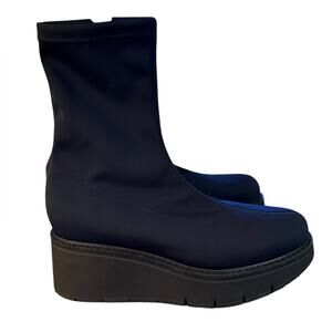 NWOT La Canadienne Jared Knit Platform Navy Booties – Sz 8.5 M